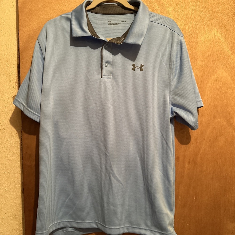 Under Armour, Men's light Blue Polo Shirt Large
